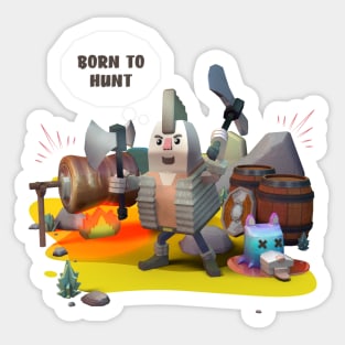 Born to hunt, Viking punk boy camping Sticker